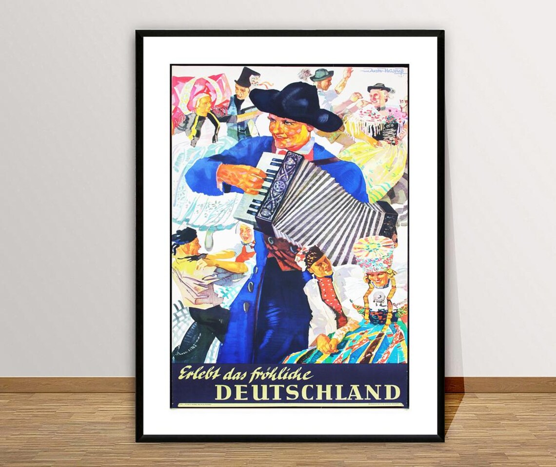 Erlebt das fröhliche Deutschland Accordion Folk Dance Travel Poster - Image 2