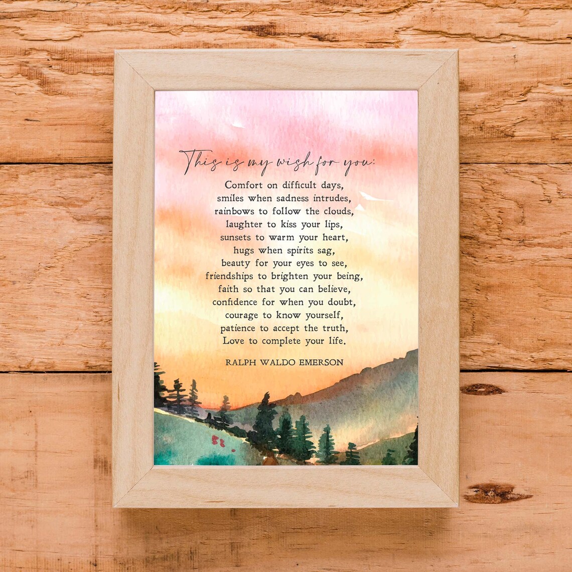 This Is My Wish For You, Emerson Quote Art Print - Image 2
