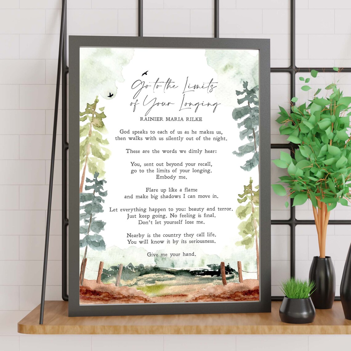 Go To The Limits Of Your Longing Poem Art Print - Image 2