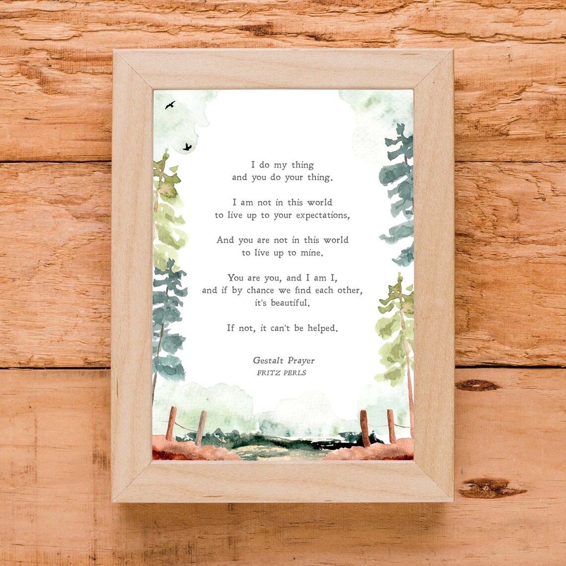 Gestalt Prayer by Fritz Perls, Minimalist Quote Art Print - Image 2