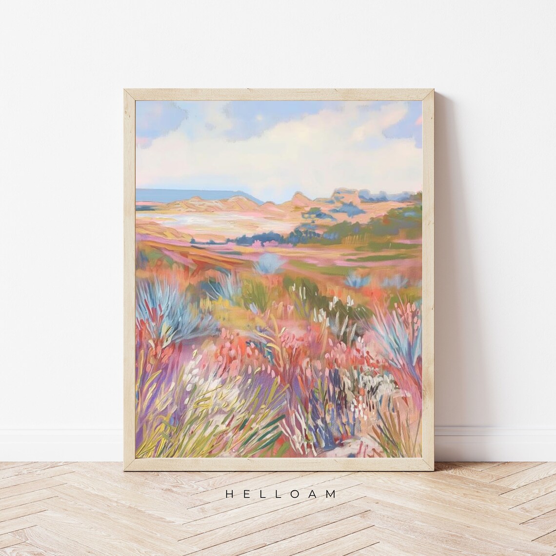Abstract Vintage Landscape Art Print, Bedroom Decor - Image 3