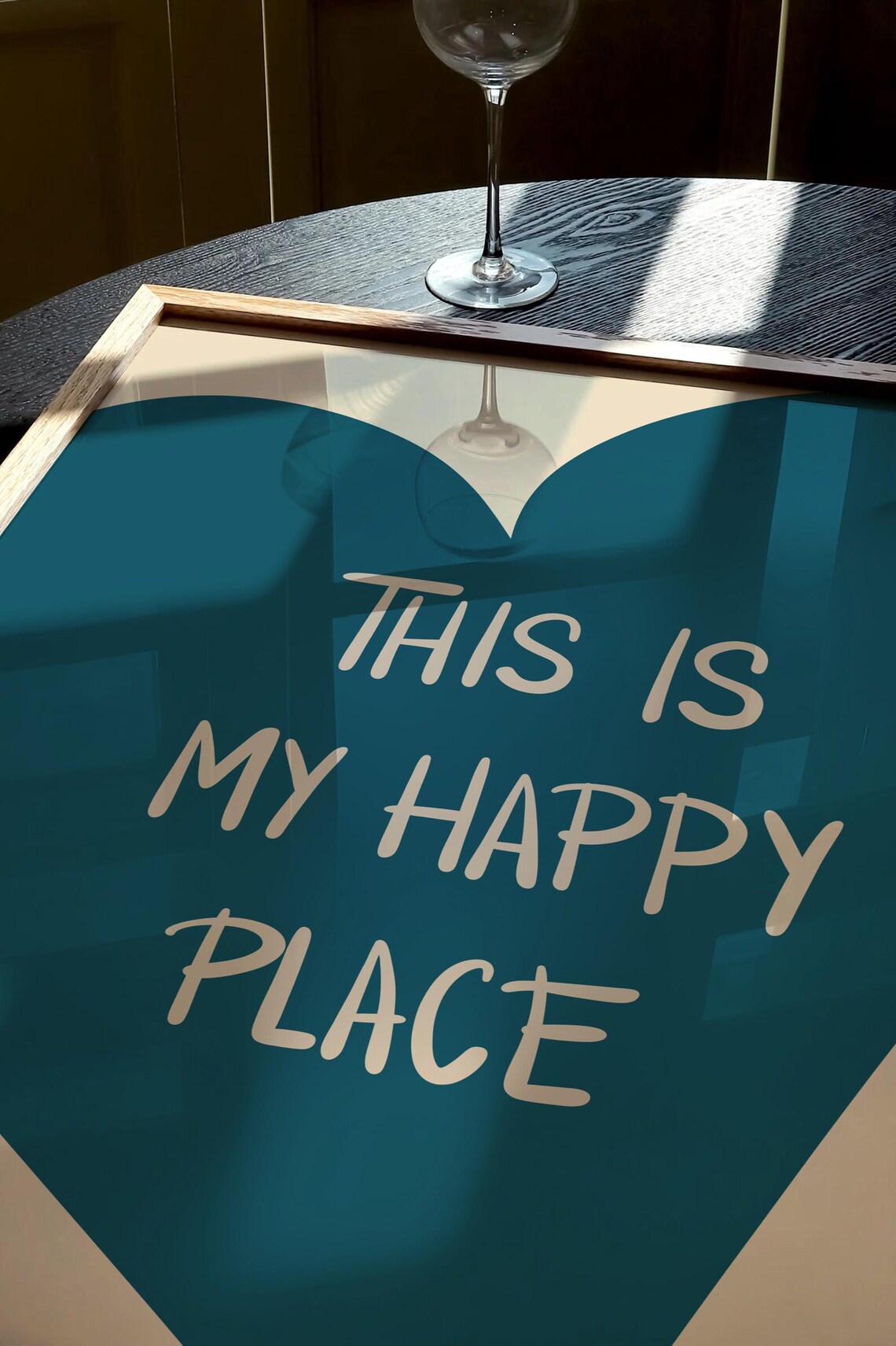 This Is My Happy Place Navy Heart Quote Poster - Image 2