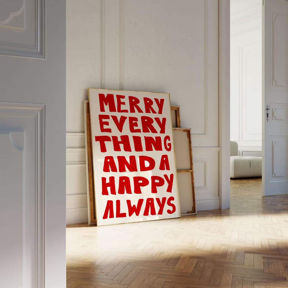 Merry Everything And A Happy Always Red Brush Holiday Poster - Image 3