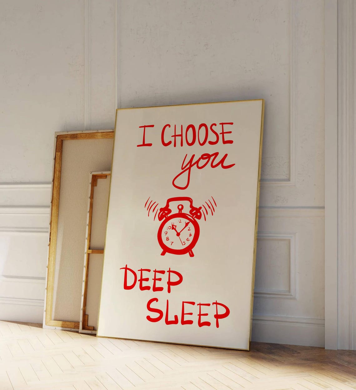 I Choose You Deep Sleep Red Hand Lettered Bedroom Quote Poster - Image 2