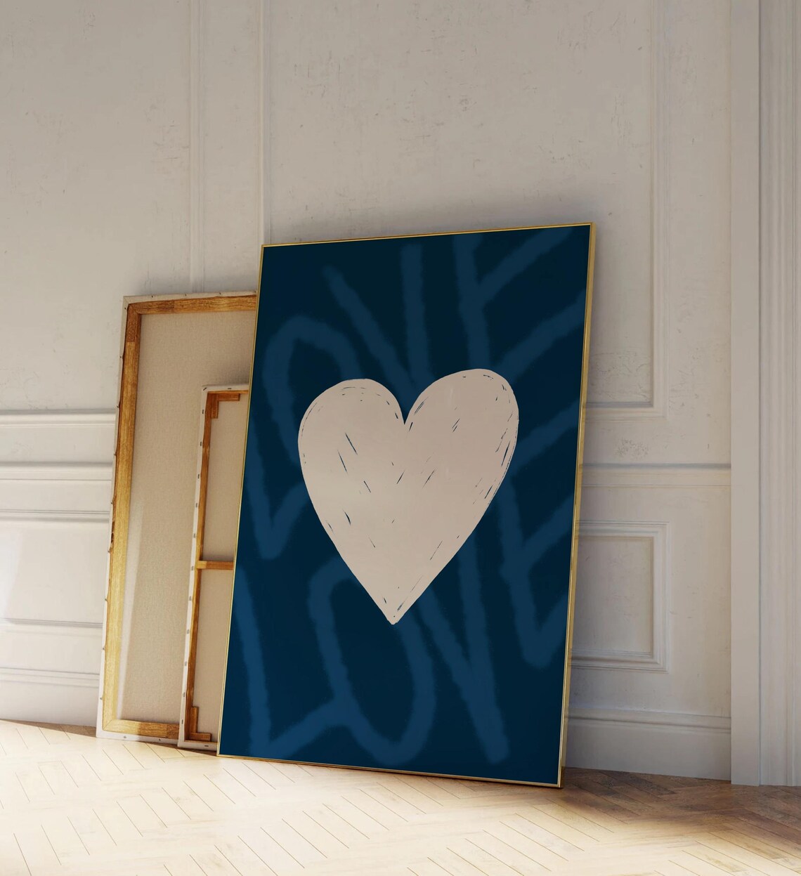 Retro Hand Drawn Heart Love Print, Trendy Aesthetic - Image 3