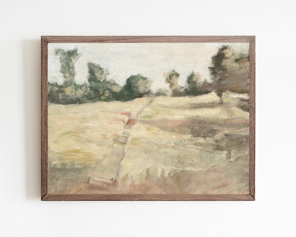 Abstract Fall Field, Painterly Autumn Landscape