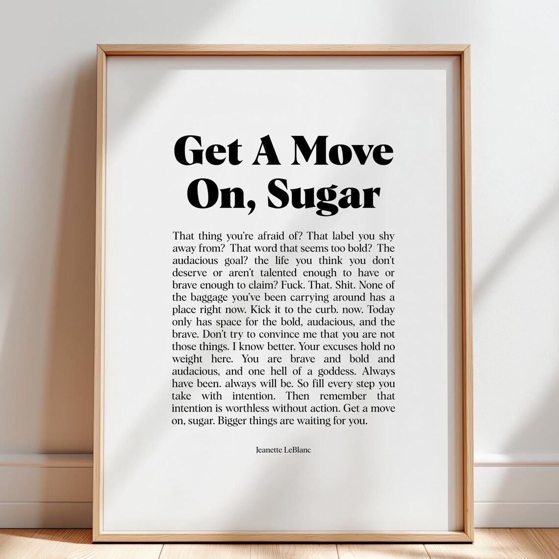 Profanity Pep Talk, Motivational Quote Poster