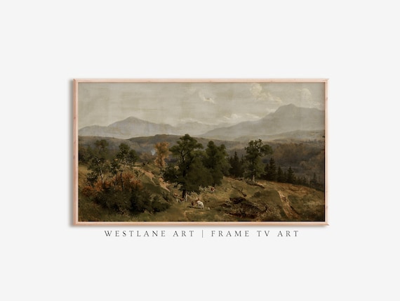 Frame Tv Art Moody Country Landscape Painting Vintage Art Tv Westlane Instant Decor 118