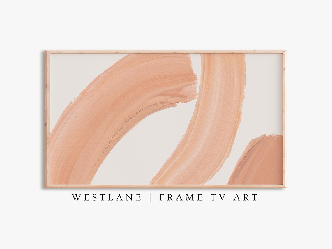 Neutral Coral Paint Strokes Abstract Lines