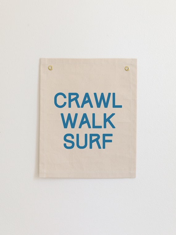 Crawl Walk Surf Nursery Wall Decor, Surf Flag