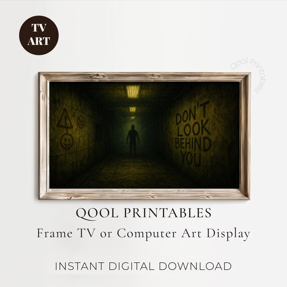 Do Not Look Behind You Horror Tunnel Creepy Thriller Art Poster