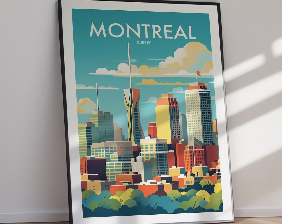 Montreal Canada Travel Poster, Place-Inspired Wall Art