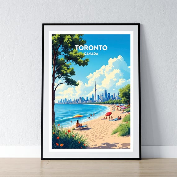 Toronto Poster Print Canada Wall Art Gift Travel Home Decor Illustration