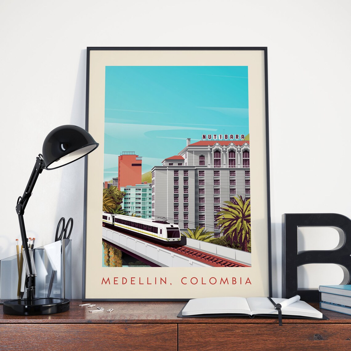 Medellin Vintage Retro Travel Poster Art Print