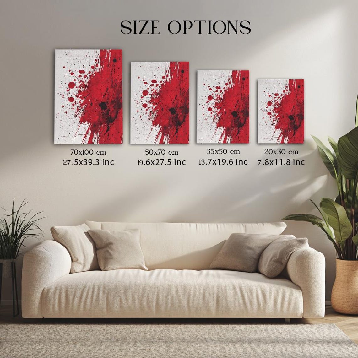 Bold Red and Black Ink Splatter Abstract Expressionist Art Poster - Image 3