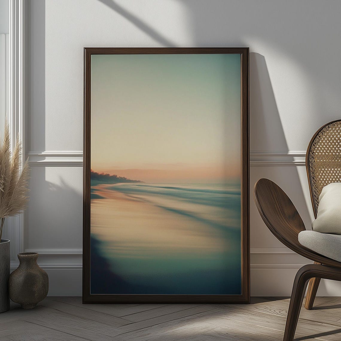 Soft Sunset Beach Waves Abstract Seaside Coastal Ocean Poster
