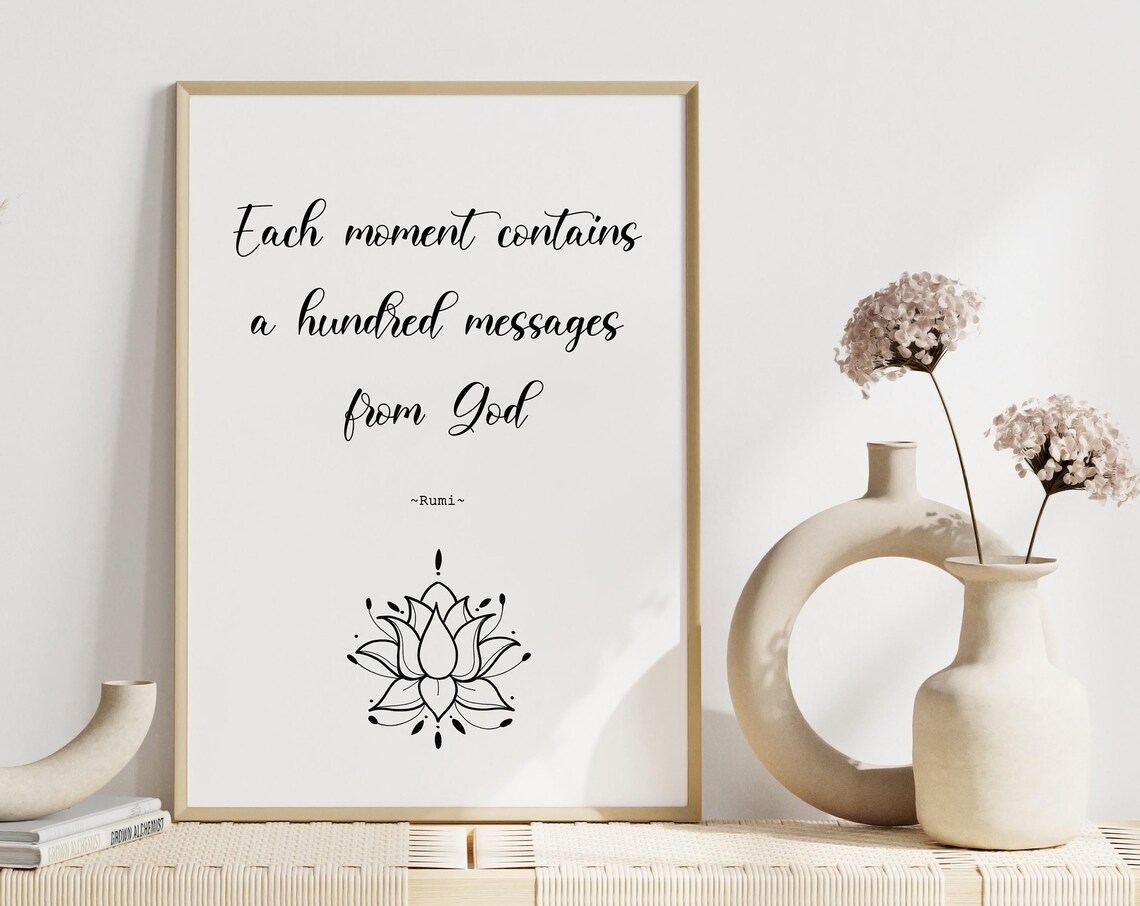 God Quote by Rumi, Spiritual Typography Art Print