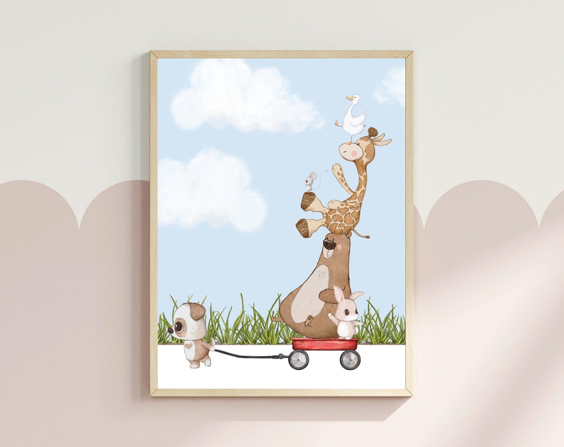 Transportation Nursery Print Going On An Adventure Wall Art Animal Nursery Decor Cute Boys Room Wall Art Instant - Image 4
