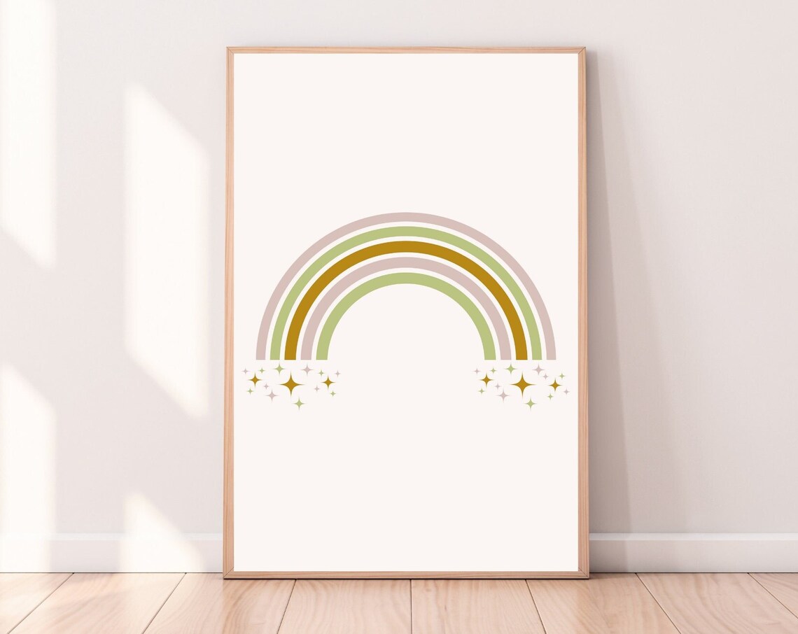 Rainbow Print, St Patricks Day Boho Kids Room Art Print - Image 5