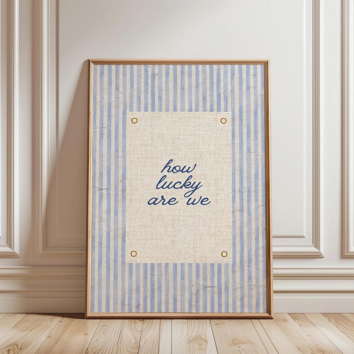 How Lucky Are We Vintage Typography Art Print