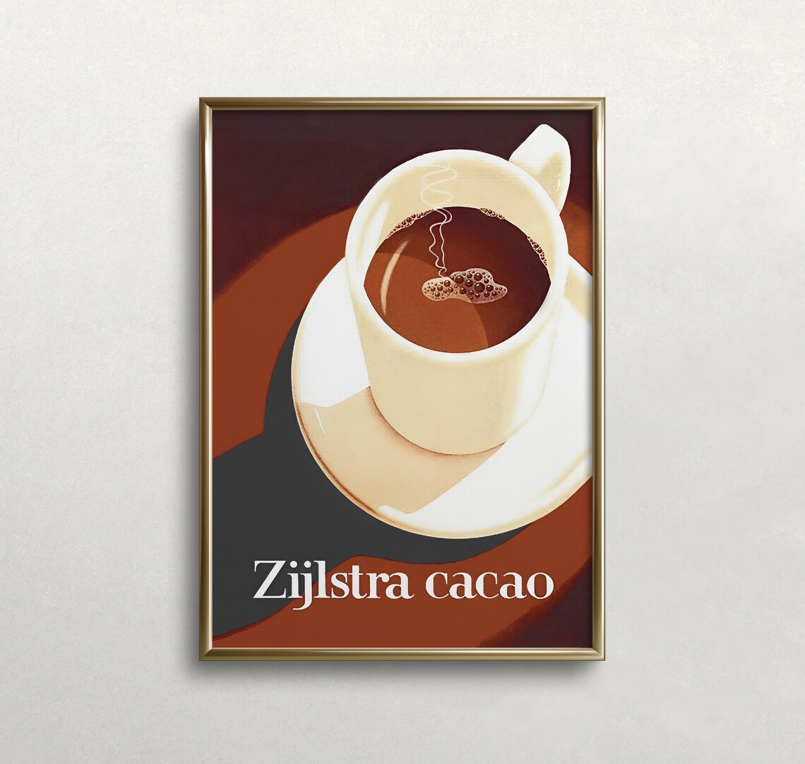 Zijlstra Cacao Vintage Advertising Poster Steaming Cocoa Cup Art - Image 3
