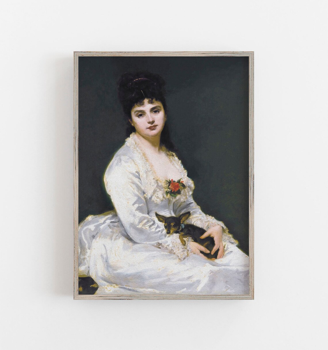 Vintage Woman and Chihuahua Portrait Art Print