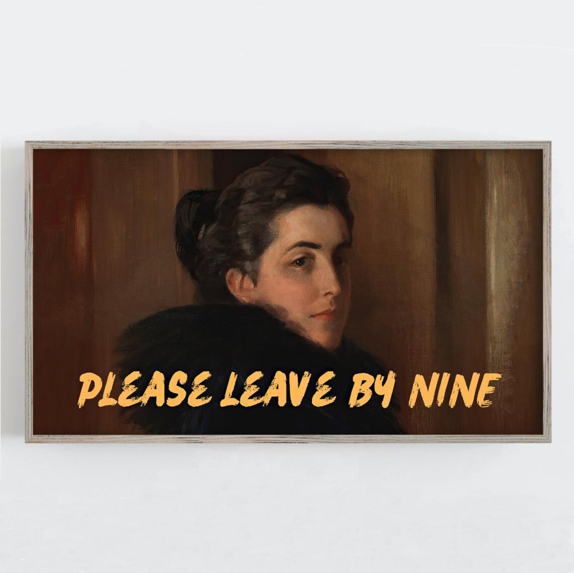 Moody Woman Portrait Funny Please Leave By Nine Quote Art Poster