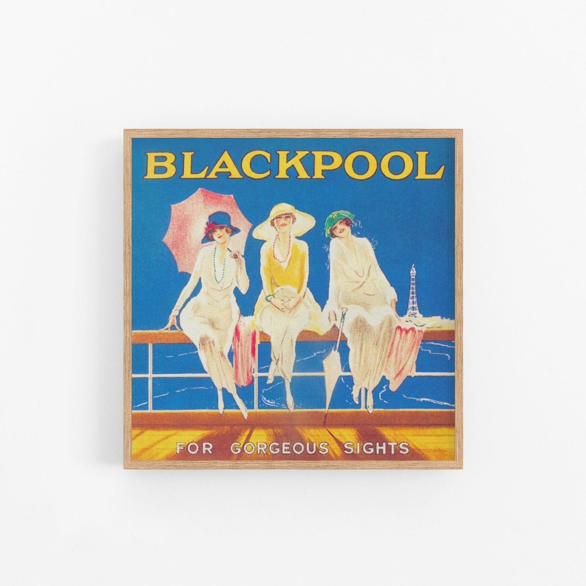 Blackpool England For Gorgeous Sights Vintage Beach Travel Poster