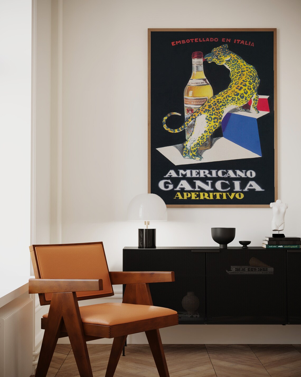 Leopard Print Vintage Beverage Poster, Bar Cart Decor - Image 2