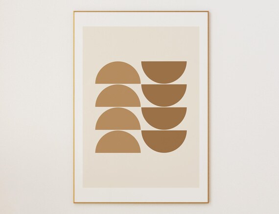 Pastel Geometric Wall Art Print Midcentury Modern Minimalist Decor