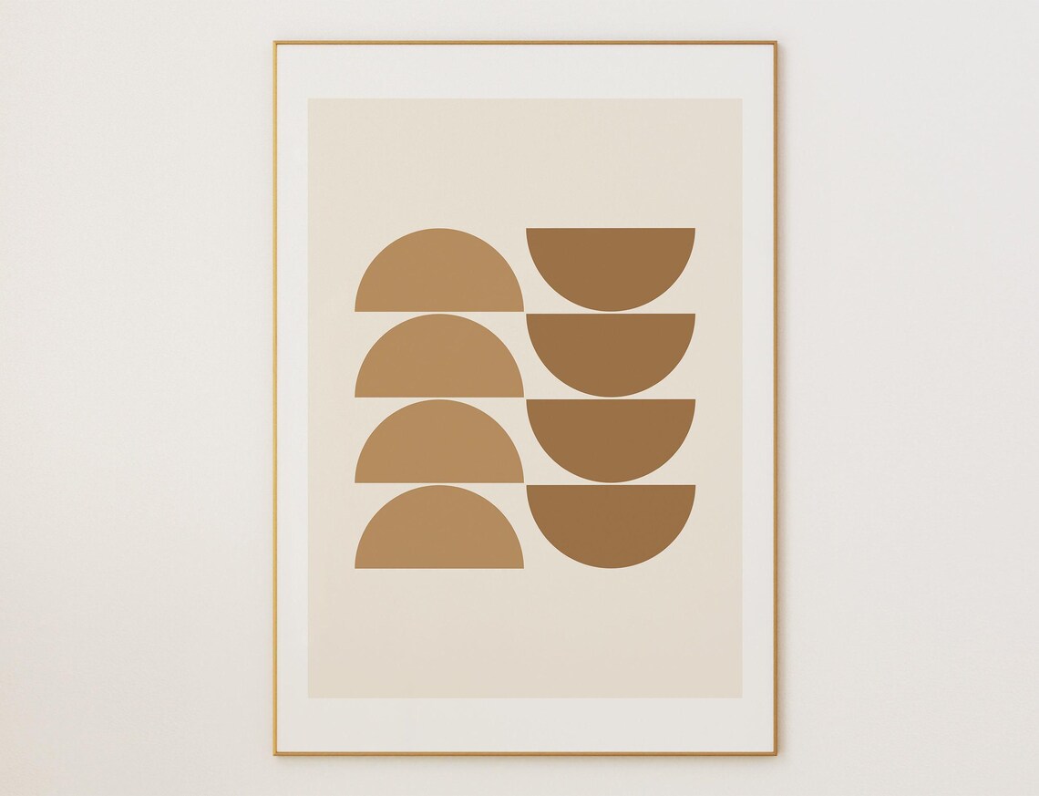 Pastel Geometric Wall Art Print Midcentury Modern Minimalist Decor
