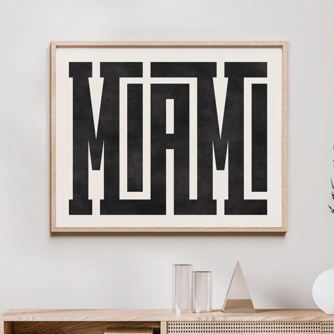 Miami Art Typography Design Florida Travel Poster