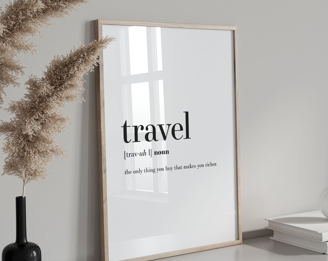 Travel Definition Quote Art Print, Gift for Travelers - Image 2