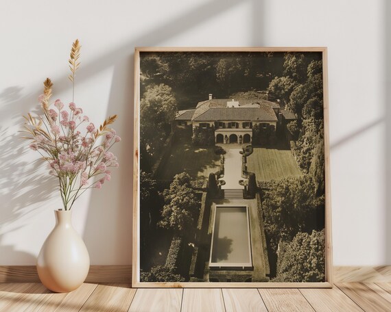 Classic Old Money Villa, Vintage European Style Print