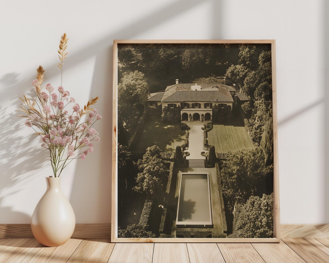Classic Old Money Villa, Vintage European Style Print
