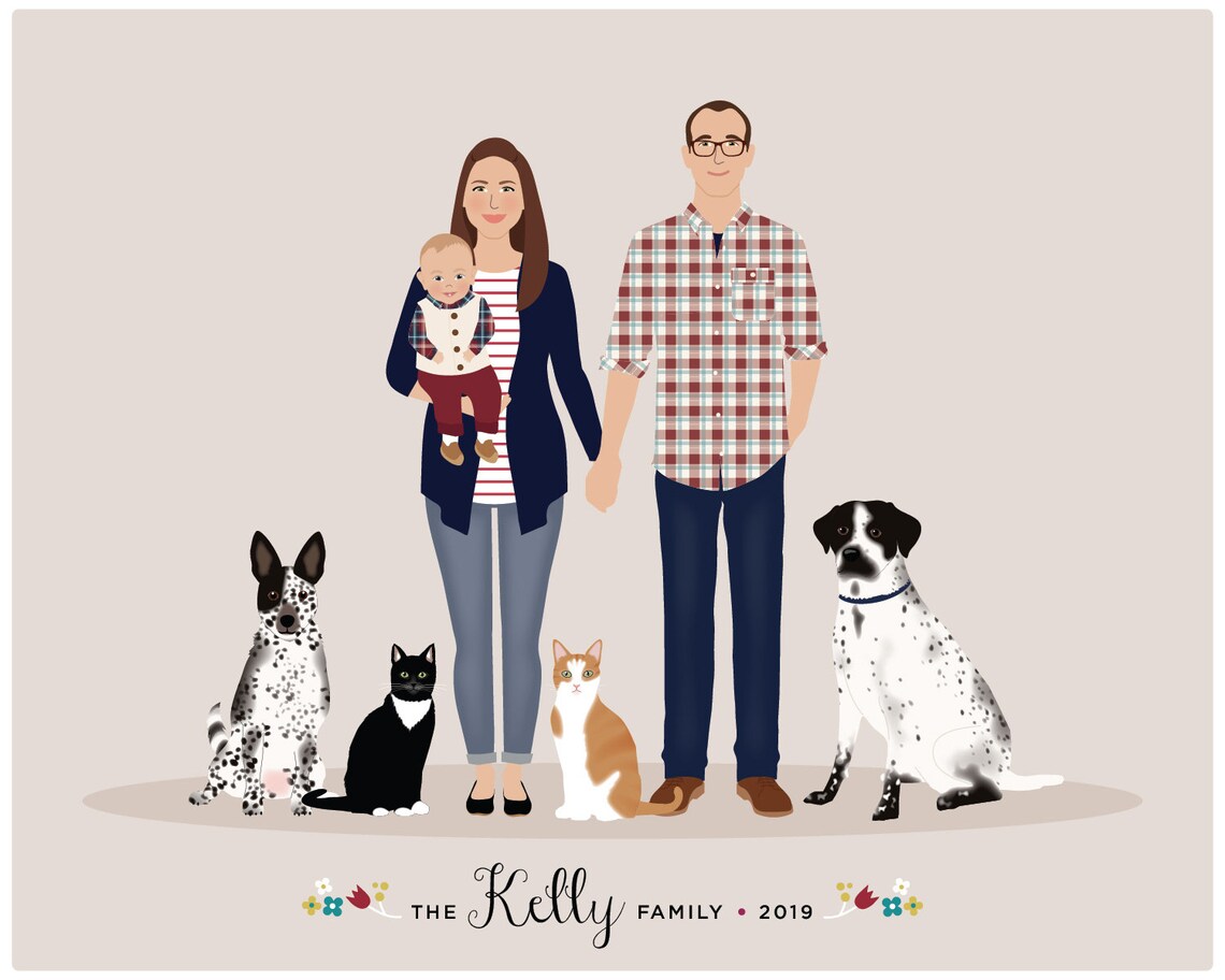 Custom Family Portrait - Personalized Illustration - Image 4