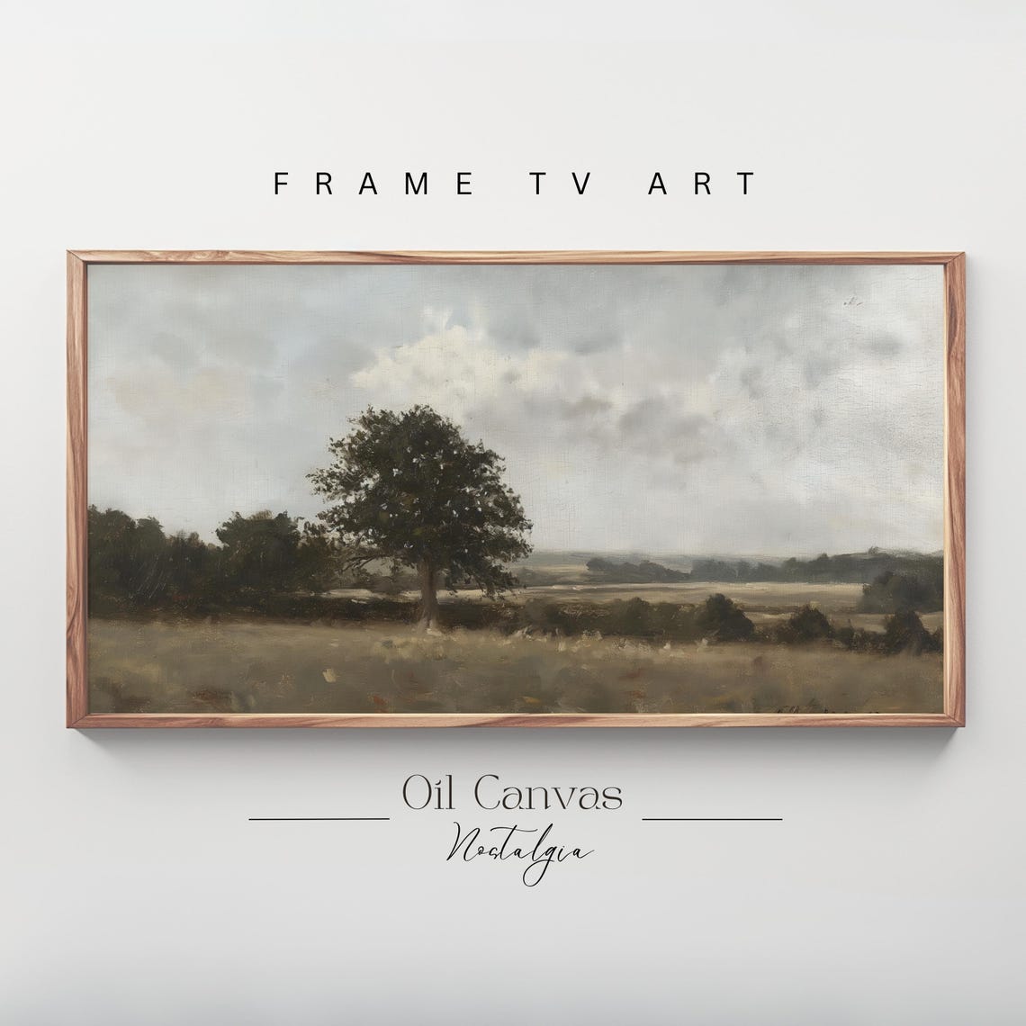 Frame Tv Autumn Landscape Oil Painting Rustic Country Decor Art Vintage Moody Home Decor