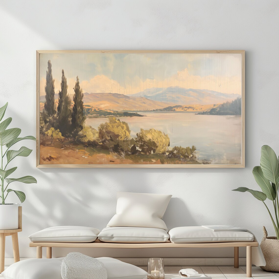 Frame Tv Art Summer Sea Art Oil Painting Ocean Frame Tv Art Costal Landscape Blue Nautical Seascape Vintage - Image 2