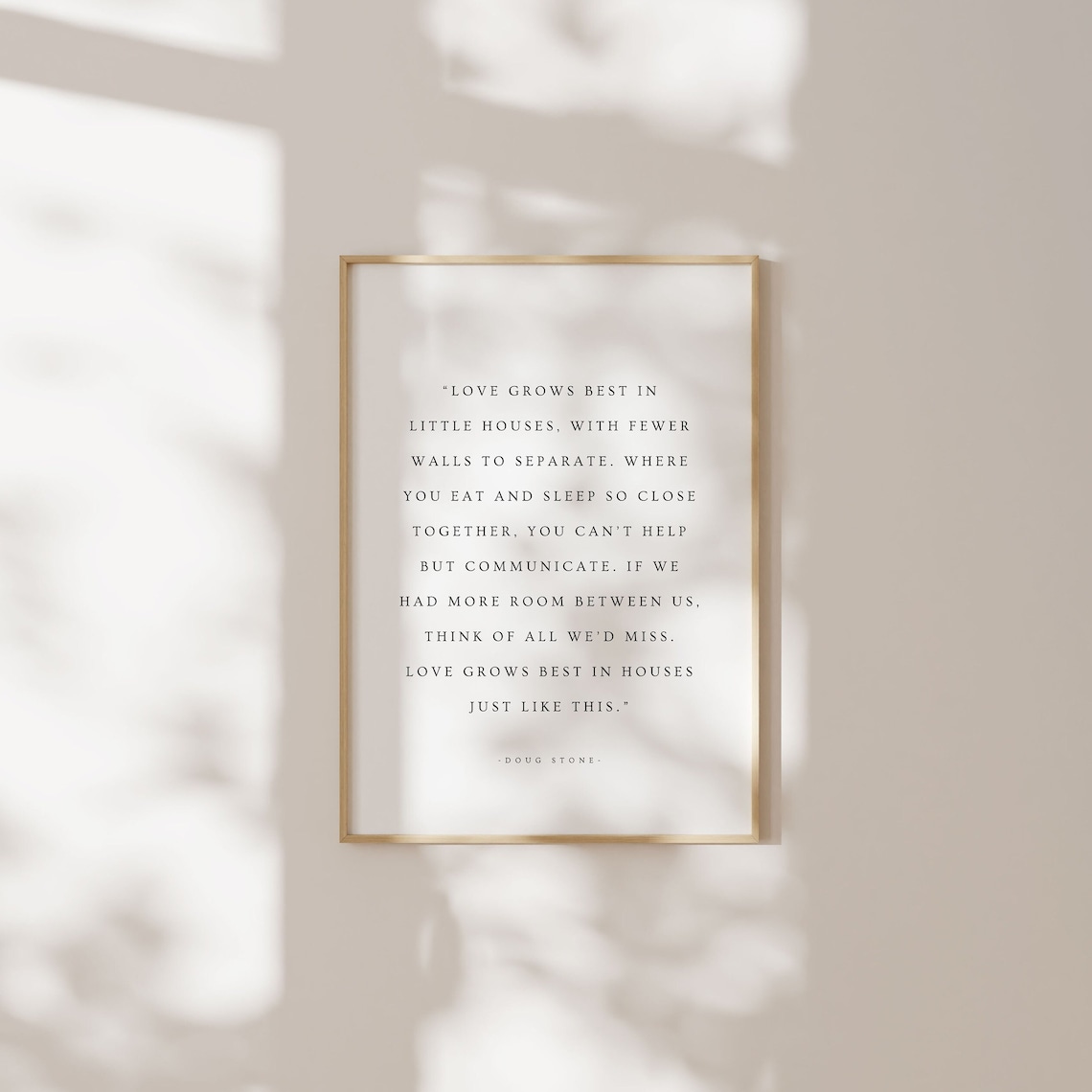 Love Grows Best In Little Houses Quote Art Print - Image 2
