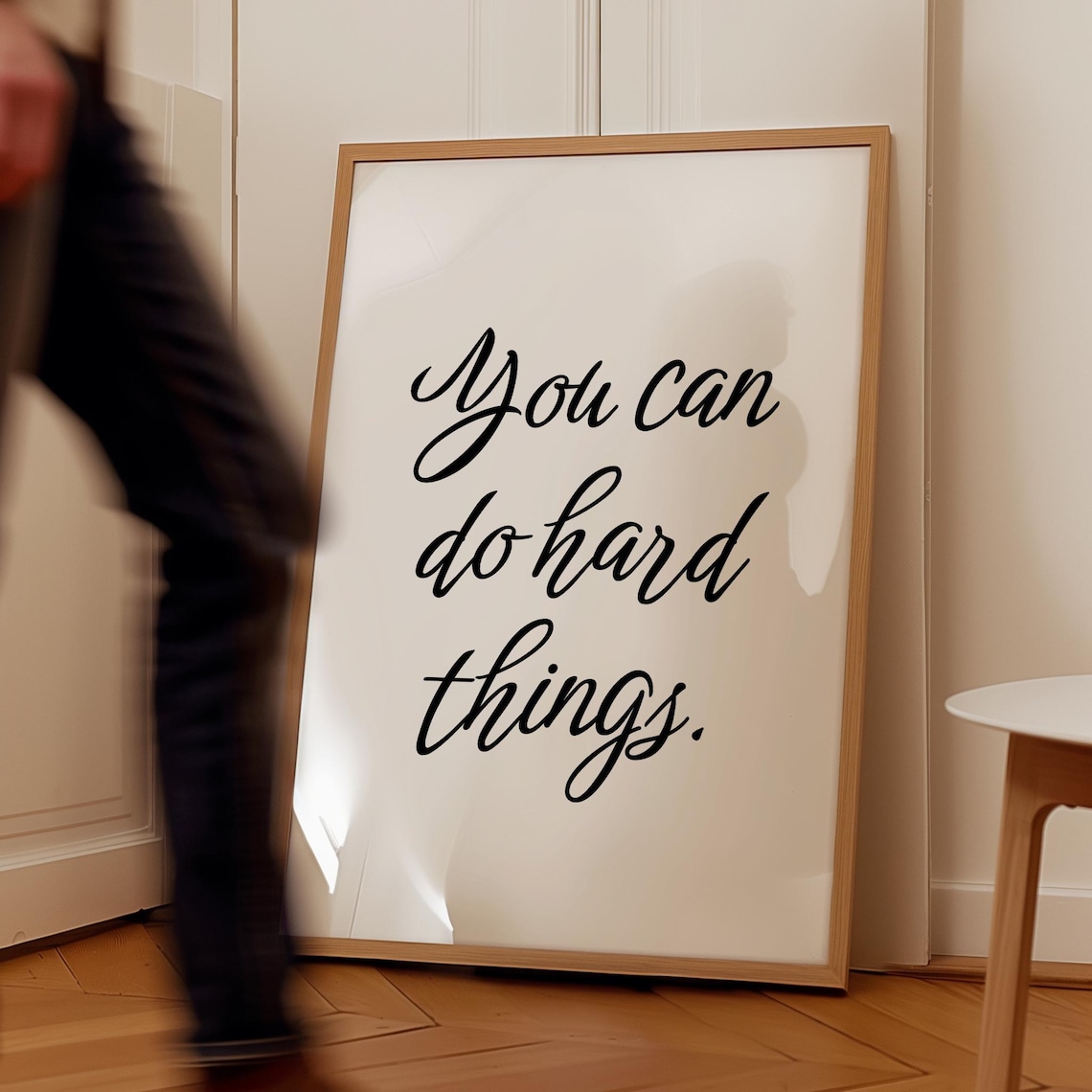 You Can Do Hard Things Black Script Calligraphy Affirmation Quote Poster