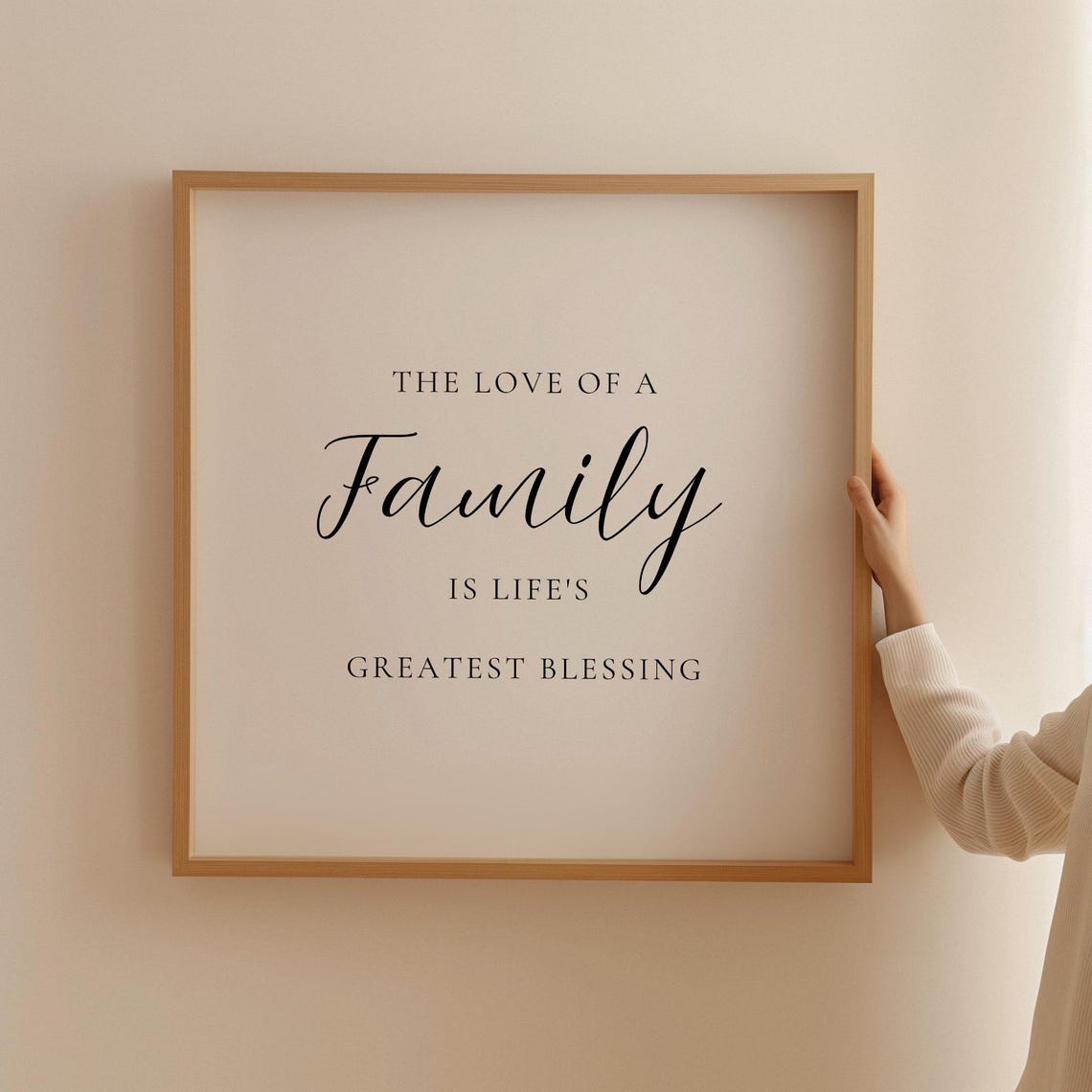 The Love Of A Family Is Lifes Greatest Blessing Family Quote Wall Art Family Living Room Wall Decor Minimal Wall Art