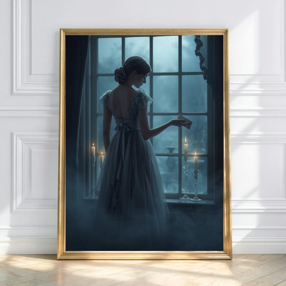 Ethereal Girl Art Print Gothic Woman By Window