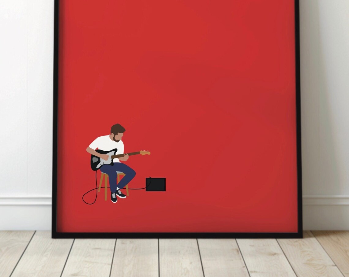Guitar Player Minimal Modern Music Art Print - Image 4