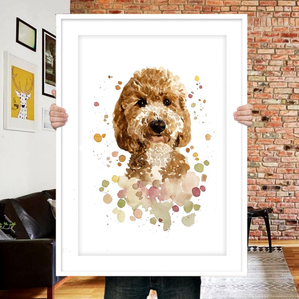 Watercolor Custom Dog Portrait, Pet Loss Gift