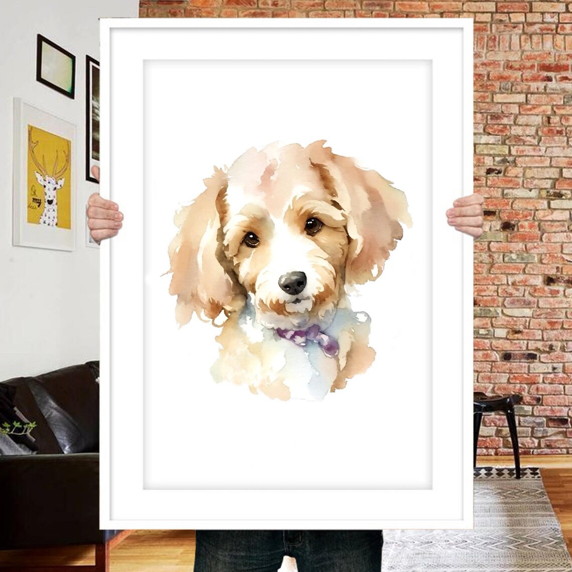 Custom Dog Portrait, Watercolor Pet Memorial Gift