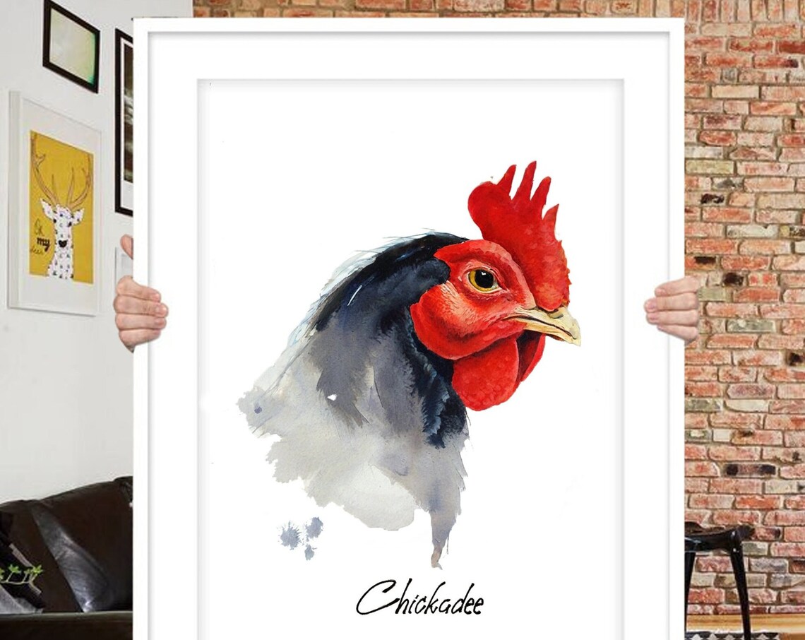 Custom Hen Painting, Watercolor Pet Portrait