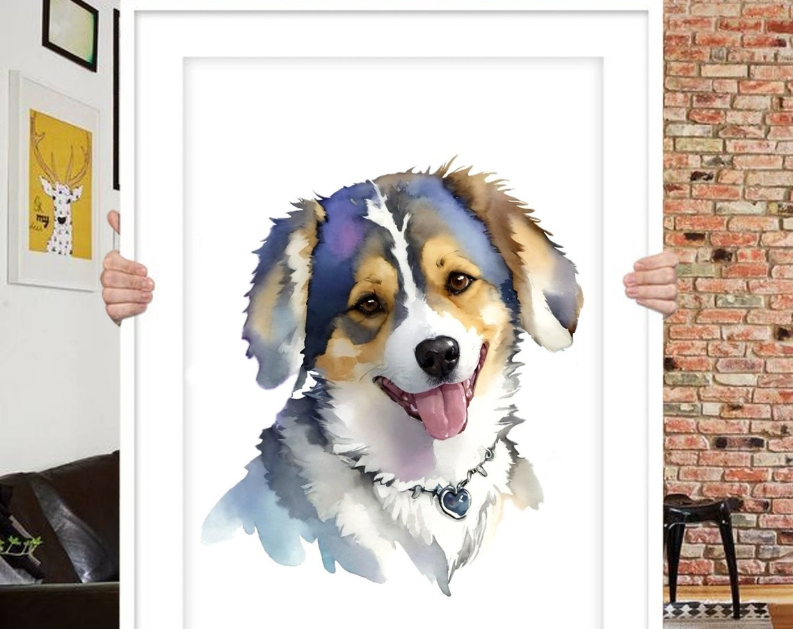Custom Dog Portrait, Pet Memorial Gift