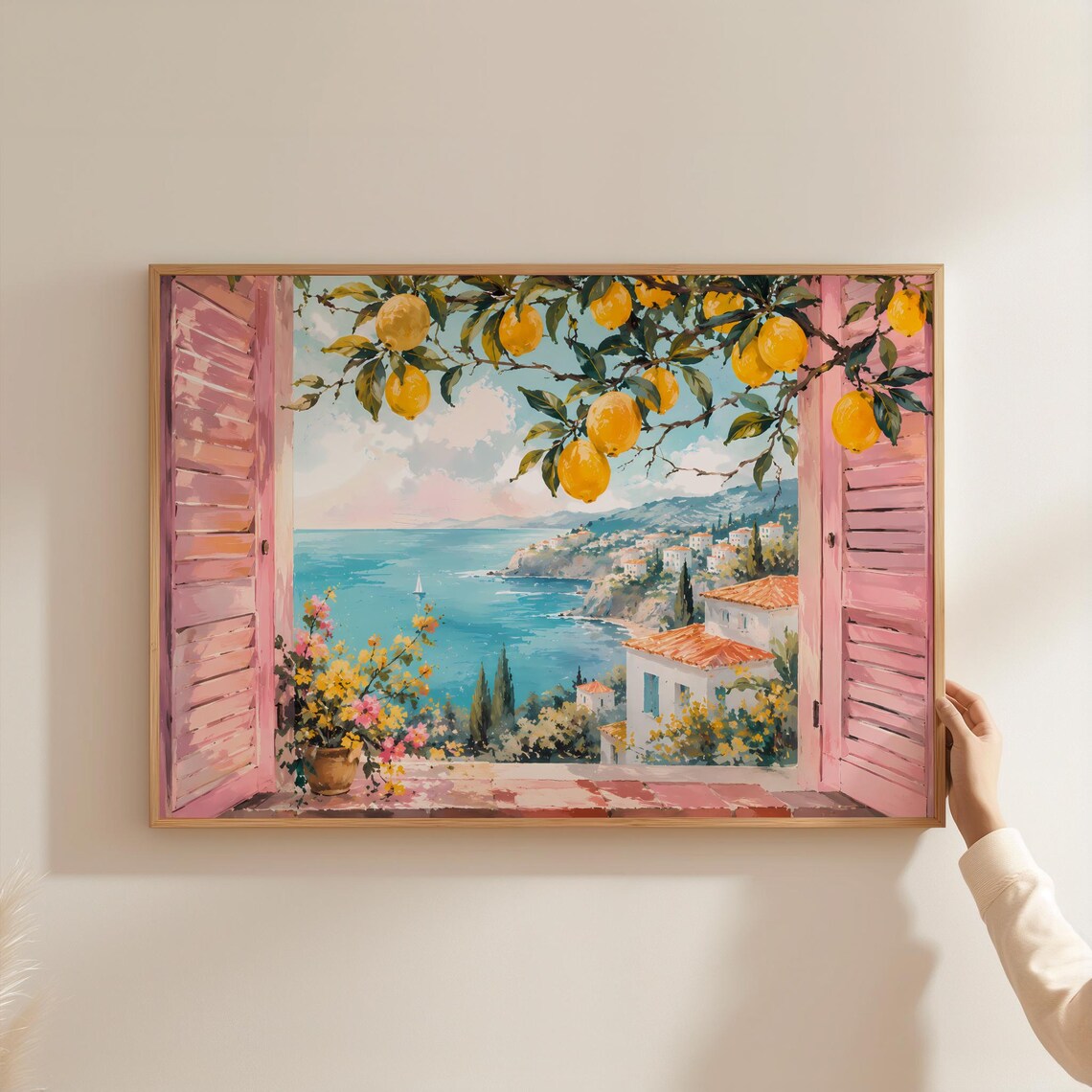 Mediterranean Window Lemon Poster, Amalfi Coast
