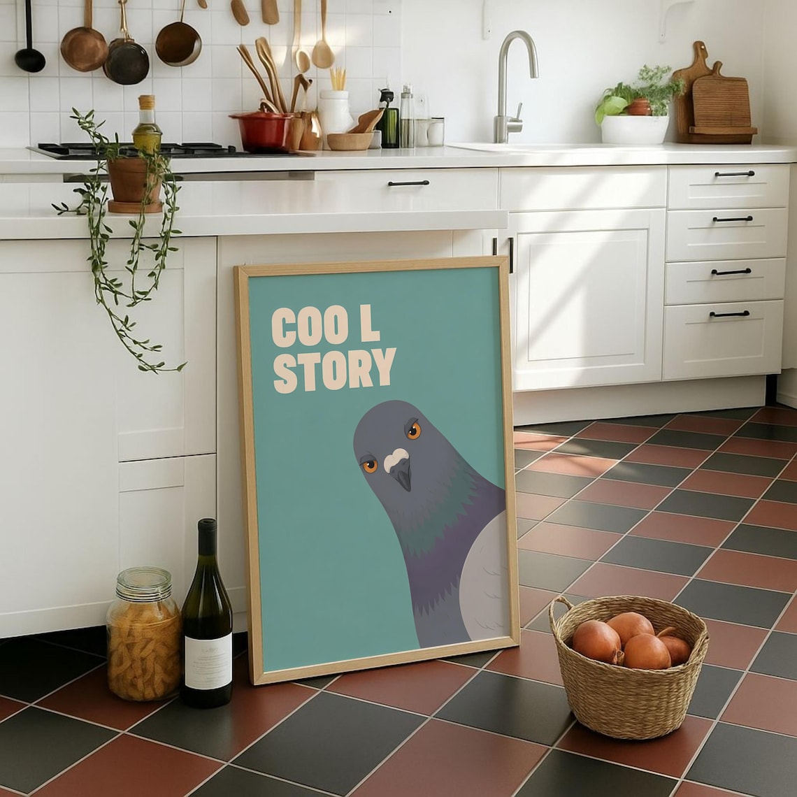 Taube, Lustiger Retro Tierposter