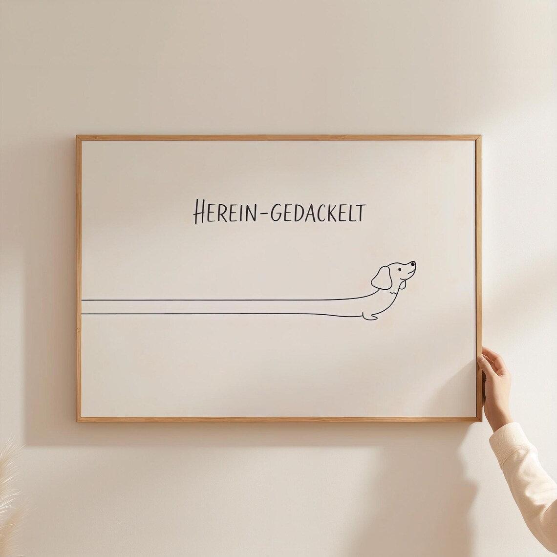 Funny Dachshund, Line Art Housewarming Gift